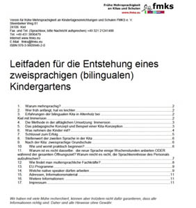 Leitfaden für die Entstehung eines bilingualen Kindergartens